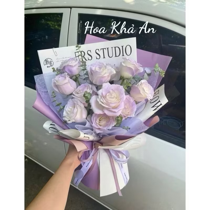 Mẫu Hoa Sinh Nhật Sáp Tone Tím Pastel Sang Trọng