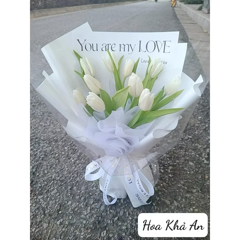 Bó Hoa Sinh Nhật Tulip Sáp Trắng