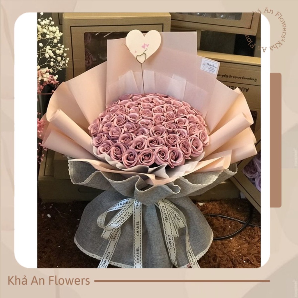 Bó Hoa Hồng Sáp Tím Khói - Ảnh 4