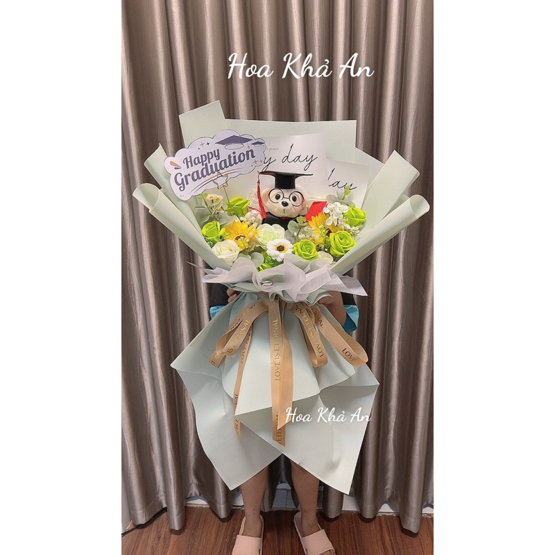 Bó Hoa Tốt Nghiệp Kèm Gấu Cử Nhân