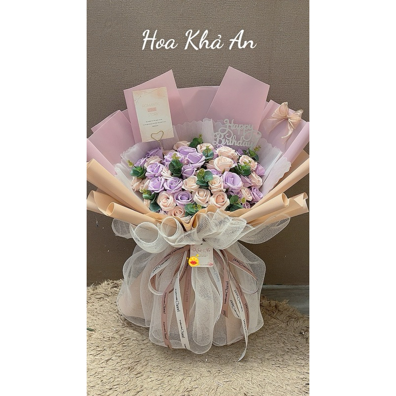 Bó Hoa Hồng Sáp Tím Mộng Mơ