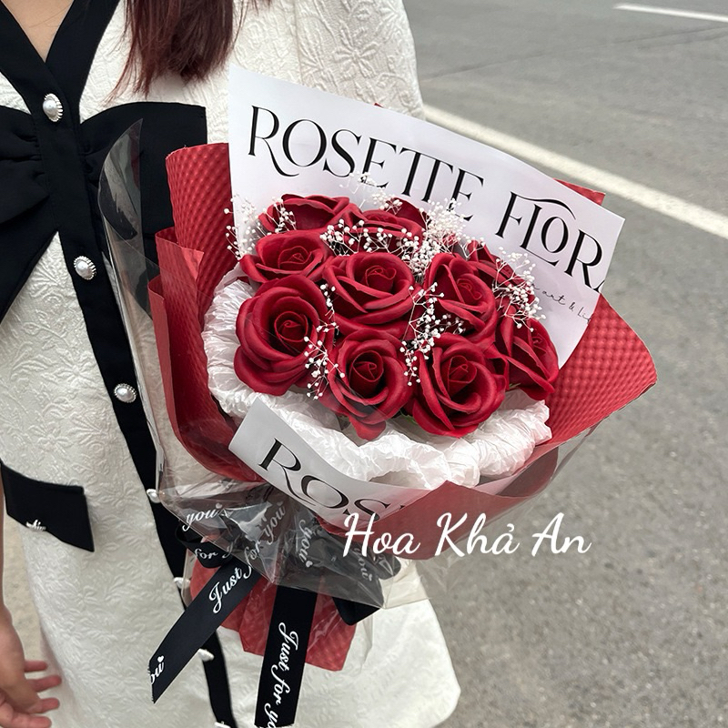 Bó Hoa Hồng Sáp Đỏ Nhung