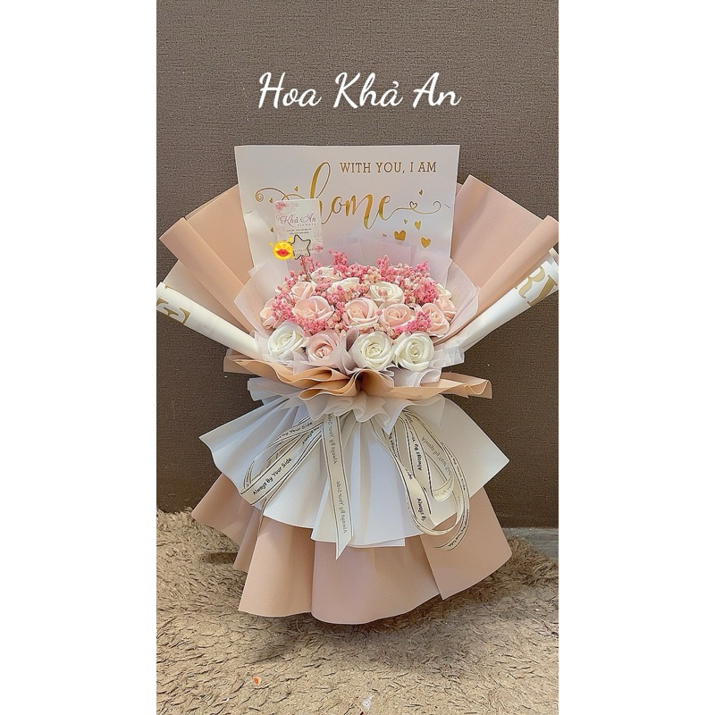 Bó Hoa Hồng Kem Trắng